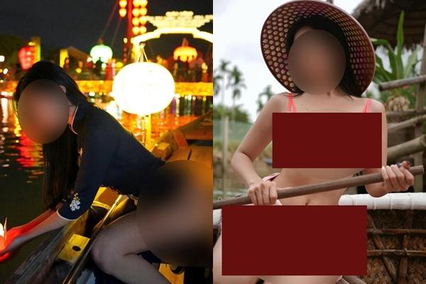 A series of photos posing objectionable female models show revealing photos in Hoi An