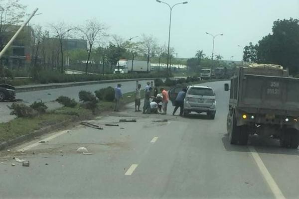 The scene of the accident that caused the death of the husband and wife of the former Secretary of Ninh Binh