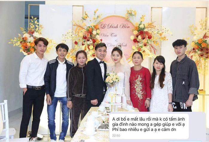 Bức ảnh cưới ghép người bố đã mất, nhìn chân thật trào nước mắt-1