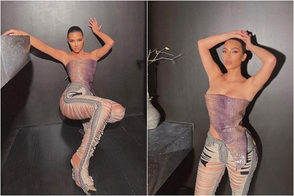 Kim Kardashian khoe thân với váy tàng hình, siêu khó mặc-6