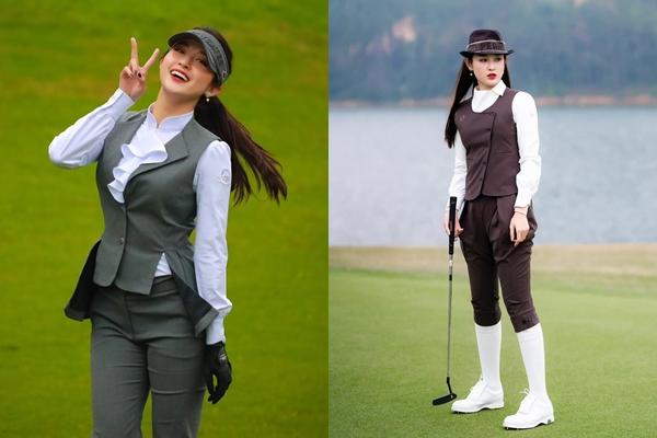 Thời trang sân golf như công nương châu Âu của Á hậu Huyền My-6