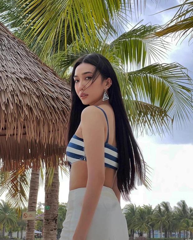 Diệu Nhi mặc bra top tự tin khoe eo thon của gái một con-4