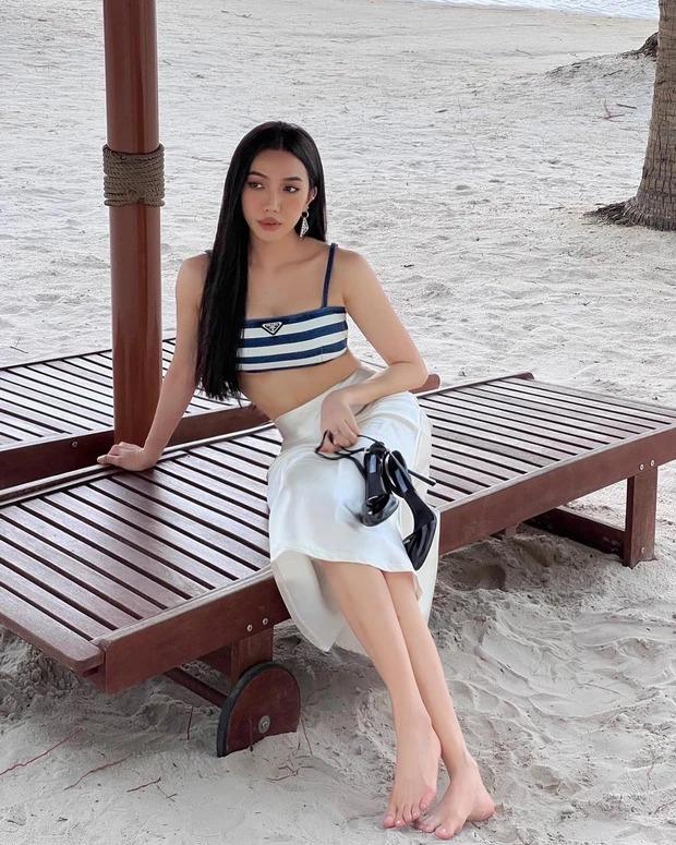 Diệu Nhi mặc bra top tự tin khoe eo thon của gái một con-6