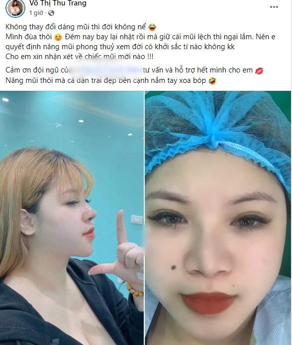 Hết hút 6 lít mỡ, hot girl ngực khủng lại dao kéo mặt tiền-3