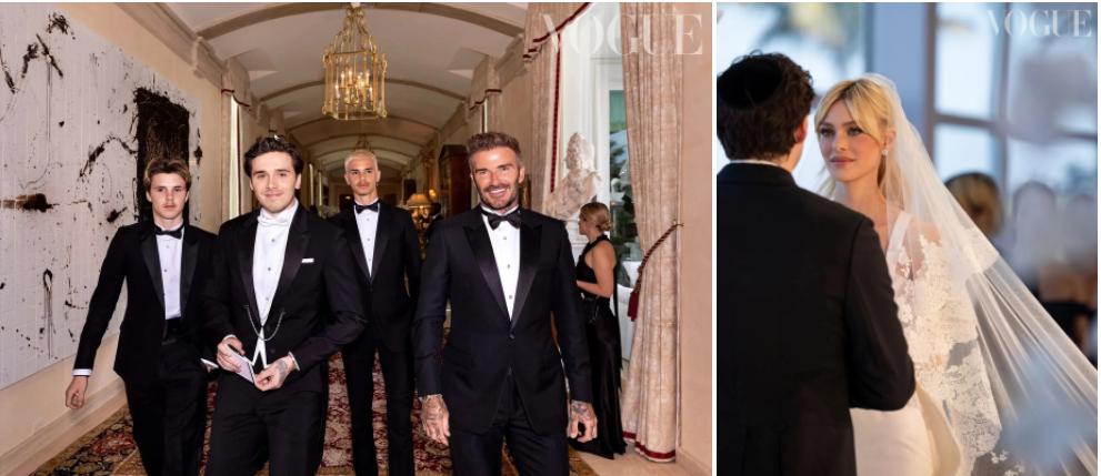The Beckham family was reacted to by their son's lavish wedding party-3