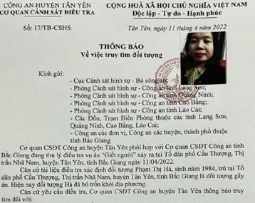 Truy tìm nghi phạm dùng giết chủ shop quần áo ở Bắc Giang-1