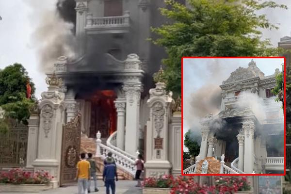 HOT: The million-dollar castle in Quang Ninh caught fire
