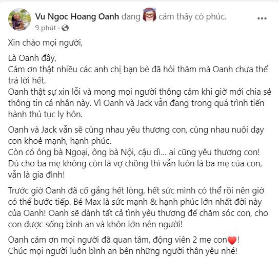 HOT: Hoàng Oanh xác nhận ly hôn chồng Tây-2