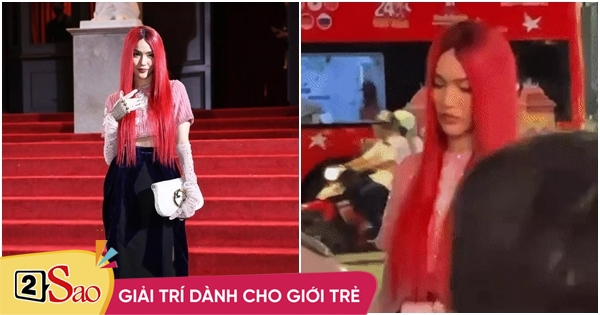 Lan Khue is strange with red hair, criticized for her attitude towards staff