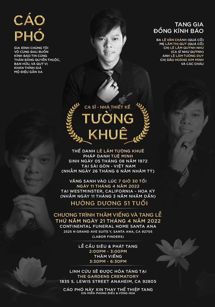 Funeral information for the younger brother of singer Nhu Quynh-2