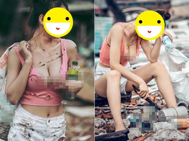 Nhóm cô gái ăn mặc hở hang xách xô vác xi gây sốc-3