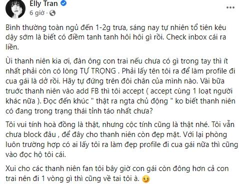 Elly Trần vạch trần mặt mũi gã trai mượn danh cô đi cua gái-2