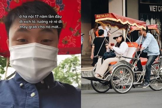 Nghĩ xích lô Hà Nội rẻ hơn grab, thanh niên nhận kết đắng