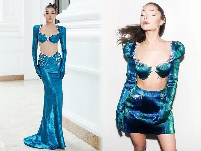 Đến lượt Tiểu Vy vướng nghi vấn mặc váy nhái Ariana Grande-4