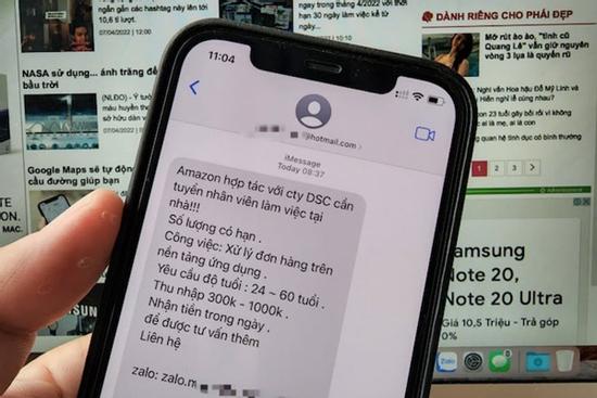 Amazon nói về tin nhắn tuyển dụng lương 1 triệu/ngày, trả tiền liền