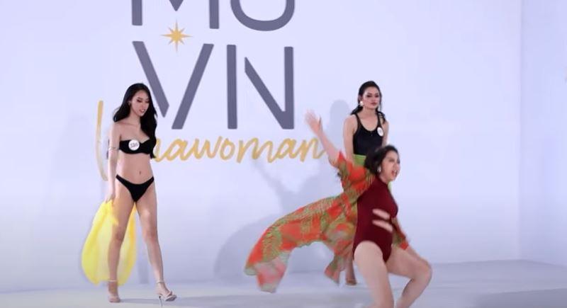 Thí sinh Hoa hậu Hoàn vũ Việt Nam ngã nhào khi diễn bikini-7