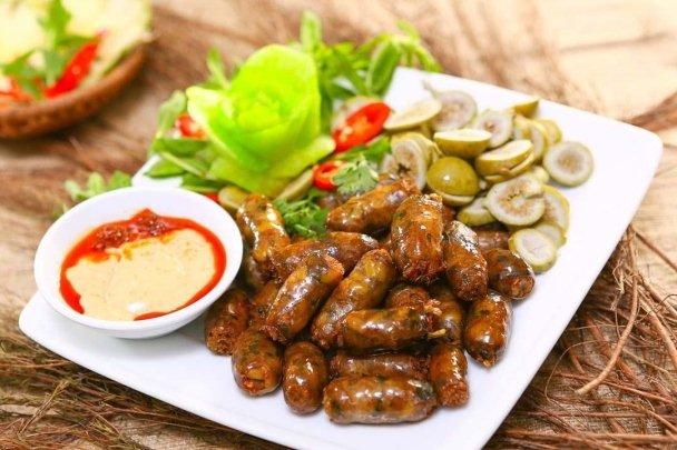 Dong Thap has snake sausage, expensive but many people have to try it