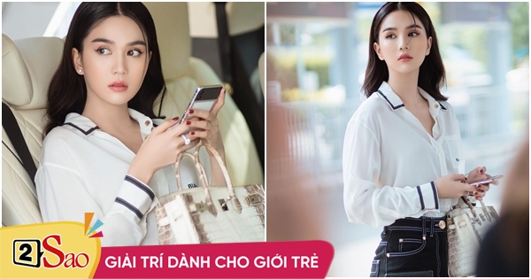 Ngoc Trinh carries the infamous albino Hermès bag after the plagiarism scandal