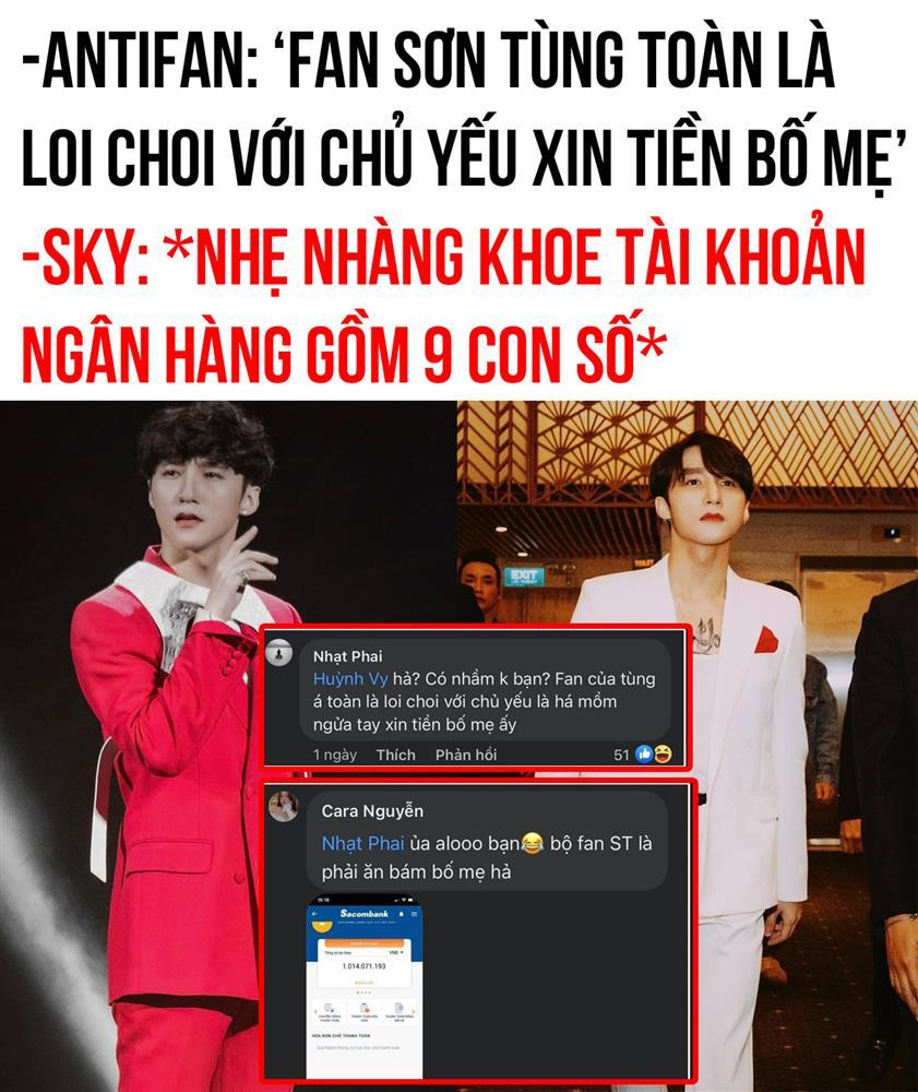 Bị dè bỉu loi choi, bám bố mẹ, fan Sơn Tùng show luôn tài khoản 10 số-3