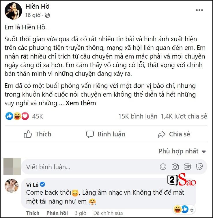 Hiền Hồ trở lại, vợ cũ Hồ Quang Hiếu: Làng nhạc không thể mất em-2