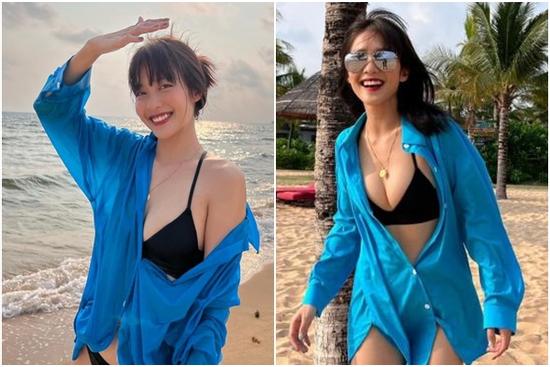 Khả Ngân mặc bikini lộ vòng 1 nhức mắt: 'Bức tường' nức nở vậy ư?