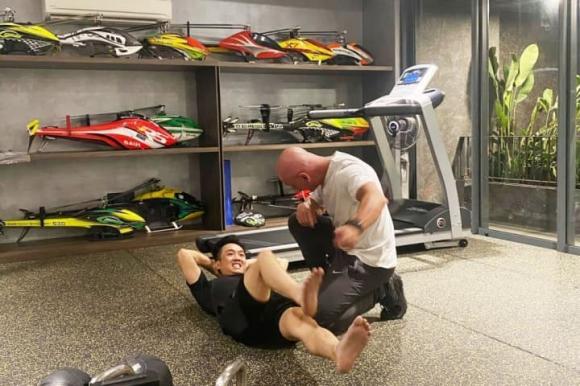 Cường Đô La khoe tập gym liền bị bà xã Đàm Thu Trang cà khịa-9