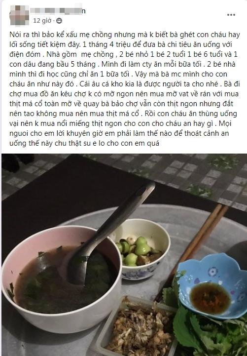 Gửi mẹ chồng 4 triệu/tháng, con dâu bầu bí uất nghẹn nhìn mâm cơm-2