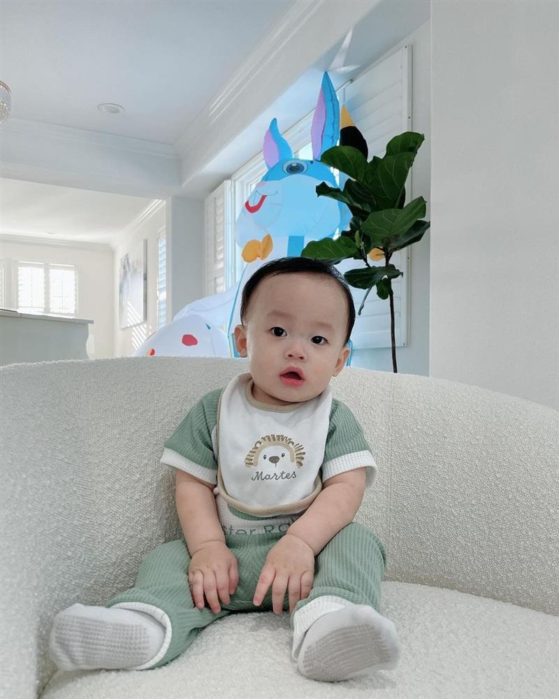 Ngoại hình cậu út nhà Phạm Hương khi tròn 9 tháng tuổi-1