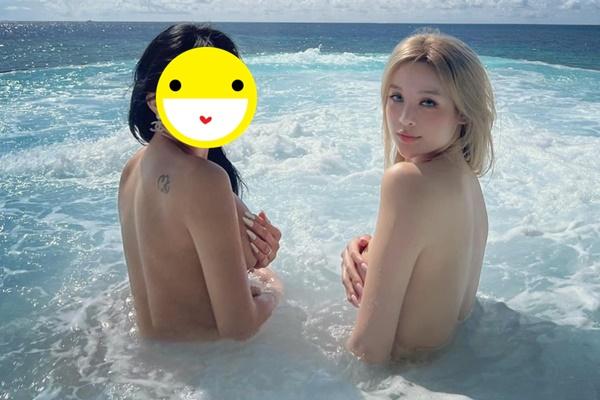 Huyen Baby released a picture of a fairy bathing in the Maldives