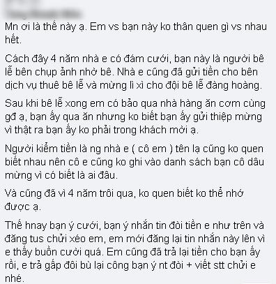 Social media can't help the girl asking for her wedding money back 1-0-2-1