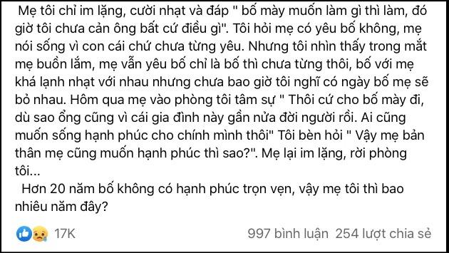 Hôn nhân đau lòng khi bố tôi xin phép mẹ con tôi để lấy vợ khác-1