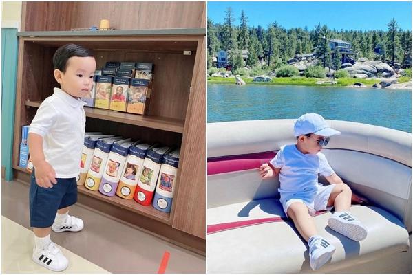 Con trai Phạm Hương lớn phổng phao, tự rửa ô tô ở tuổi lên 4-9