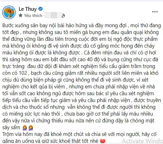 Sao Việt lo lắng khi Lê Thúy phải nhập viện tại Hà Nội-1