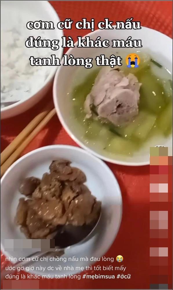 Em dâu đăng clip cơm cữ chị chồng nấu rồi trách khác máu tanh lòng-1