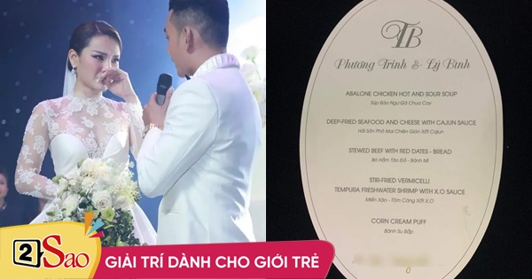 Phuong Trinh Jolie – Ly Binh wedding menu is full of rich flavors