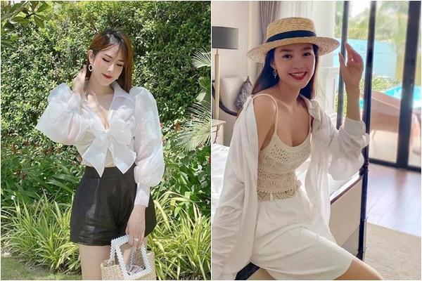 Studying Minh Hang, Lan Khue mixes clothes with fabric shorts and never gets bored