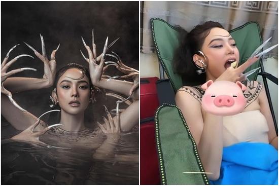 Minh Hằng vật lộn với bộ nail 10cm vì đóng MV cho Đông nhi