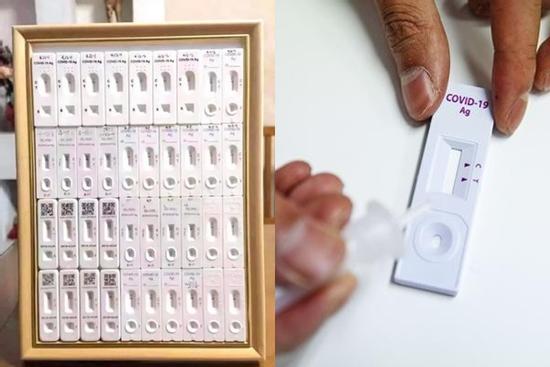 Chàng trai đóng khung 39 khay test nhanh thành 'tác phẩm nghệ thuật'