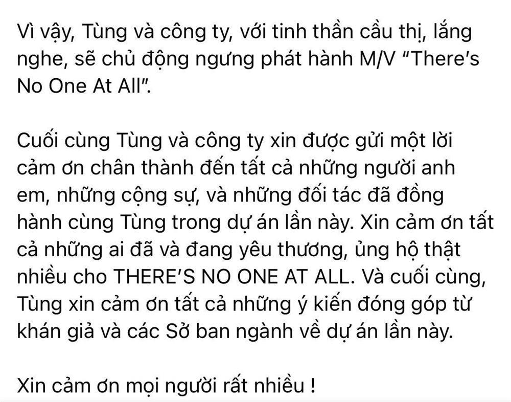 HOT: Sơn Tùng công khai xin lỗi, tự xóa sổ MV có cảnh nhảy lầu-5