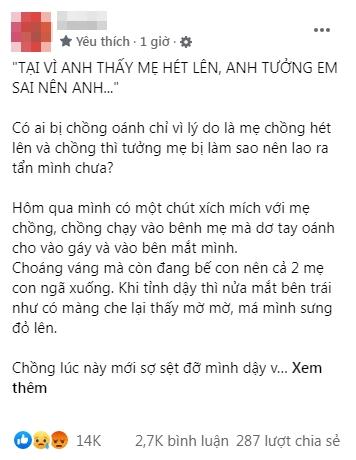 Nghe tiếng la làng của mẹ, chồng lao vào đánh vợ nổ đom đóm mắt-1