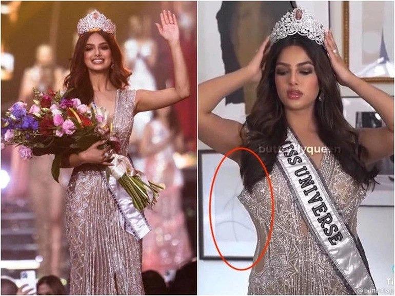 Ham váy xẻ sâu, Miss Universe 2021 lộ miếng dán nhạy cảm-5