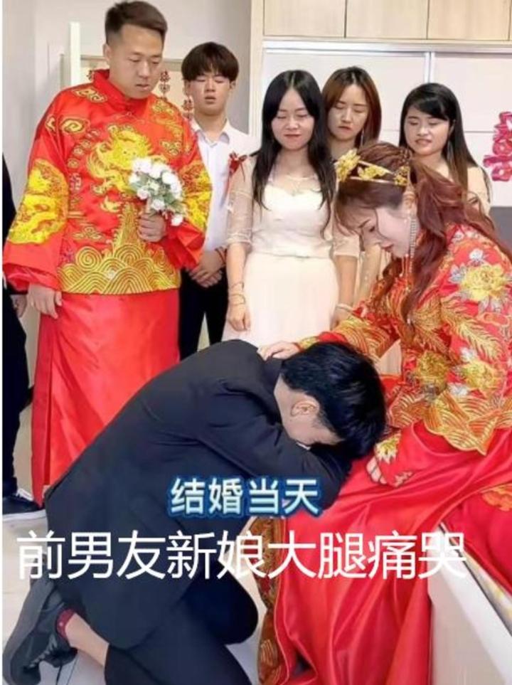 Bạn trai cũ ôm chân cô dâu khóc, phản ứng cô gái sao quá bất ngờ-1