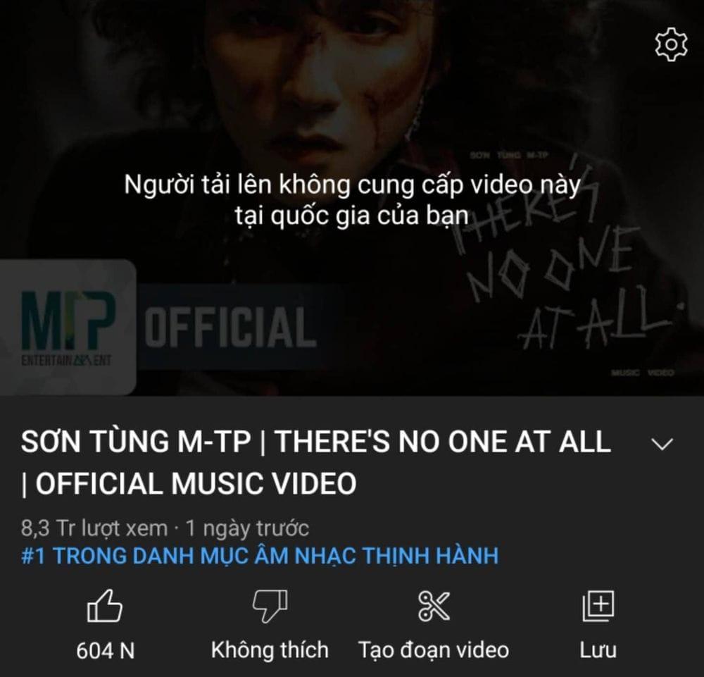 Chặn người Việt xem, MV của Sơn Tùng M-TP view thấp lẹt đẹt-1