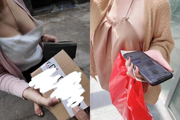 Women wear less fabric, shipper requires to wear a bra to deliver?