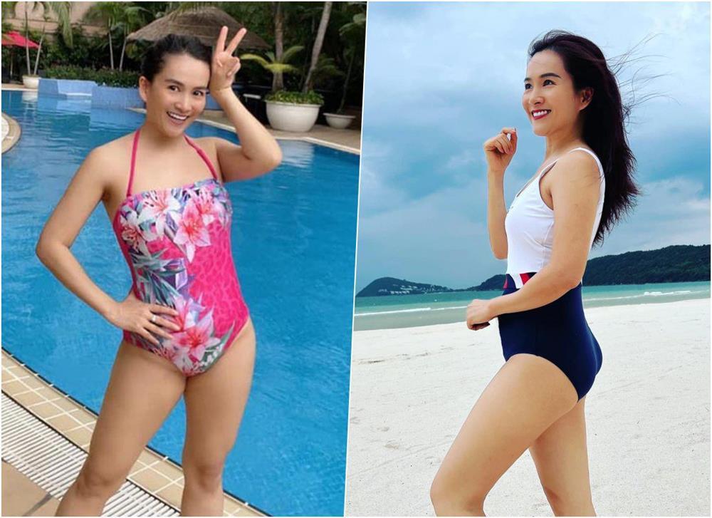 Binh Minh's wife wears a high-waisted swimsuit revealing a basket of flaws-6
