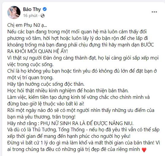 Bảo Thy khuyên buông bỏ, dân mạng lo hôn nhân nữ ca sĩ-3