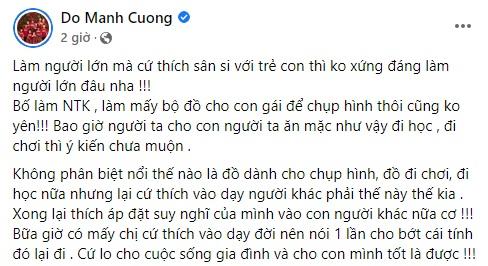 Đỗ Mạnh Cường bị chê bai cho con nhỏ mặc đồ phu nhân-5