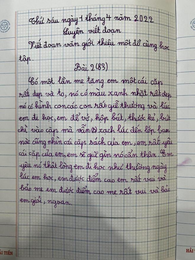 Nhóc tiểu học làm văn tả cặp sách, đọc xong cười nhức cả đầu-1