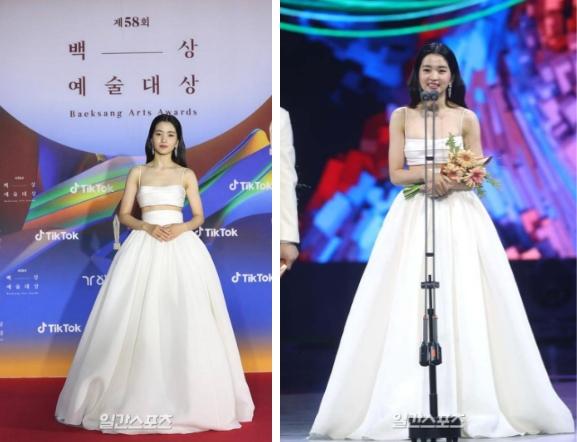 Netizen Trung bẽ mặt khi tố Kim Tae Ri mặc váy fake tại Baeksang 2022-1