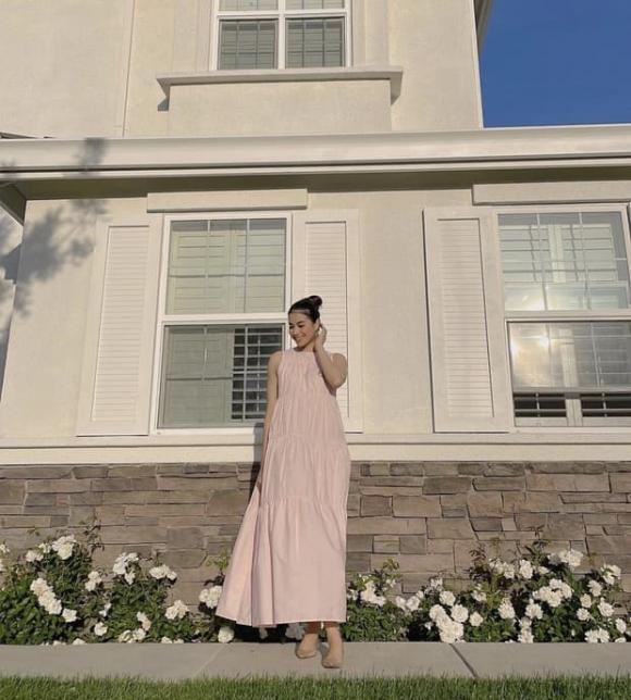 Phạm Hương diện đầm rộng che bụng lùm lùm như bầu lần 3-2